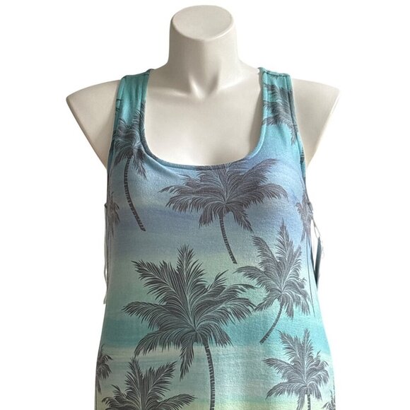 PJ Salvage NWT $78 Loungewear Dress, Blue Palm Trees Women's Size 1X - Picture 2 of 10
